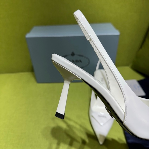 Prada Women's White Slingback Heels - Picture 7 of 7